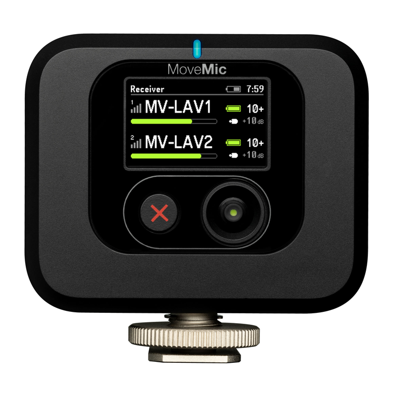 Shure MoveMic Audioempfänger – Drahtlos, 30 m Reichweite