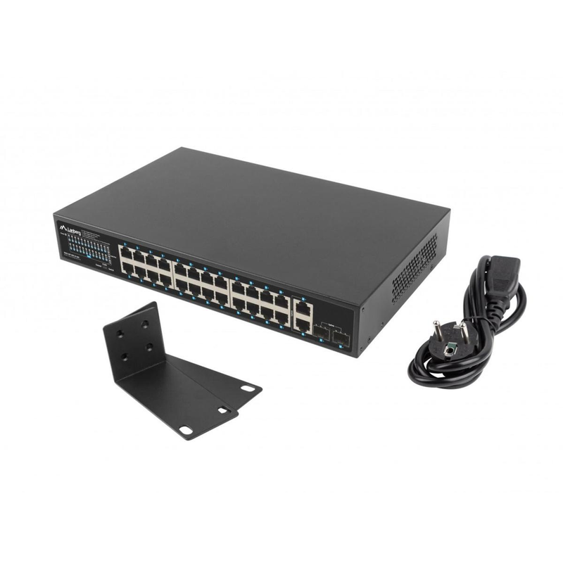 Lanberg Netzwerk-Switch – 24 Anschlüsse, PoE+ Unterstützung