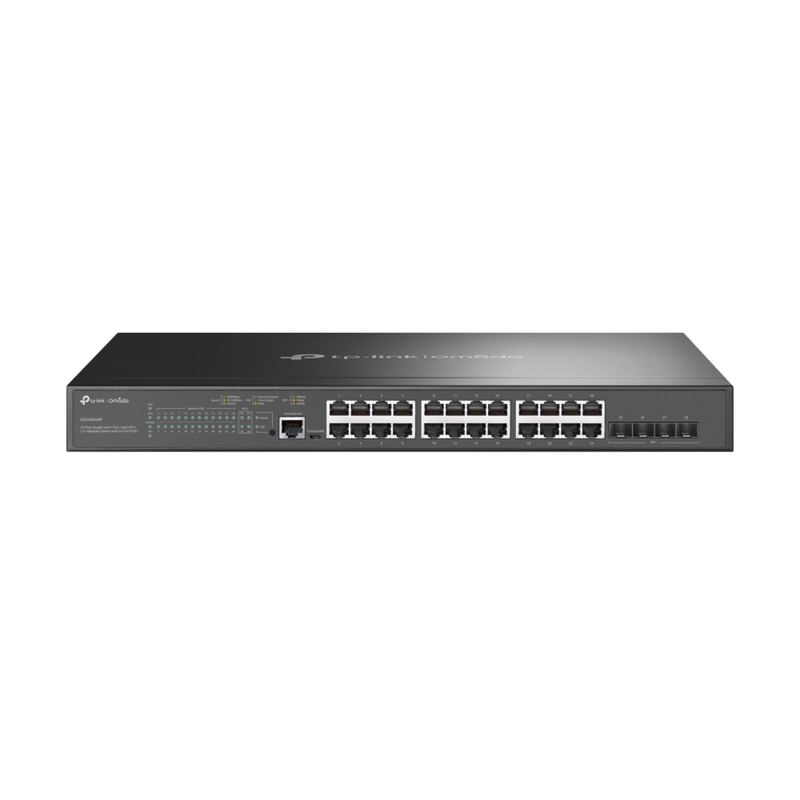 TP-Link 24-Port Netzwerk-Switch – PoE+, Gigabit, 4 SFP+ Slots