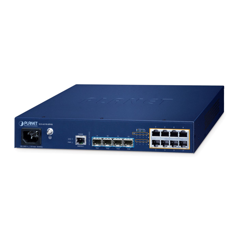 PLANET 8-Port Netzwerk-Switch – PoE+, einfaches Management