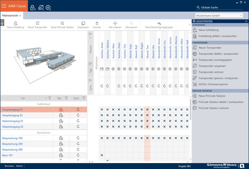 SimonsVoss AX Manager Classic – Software für Schließanlagenverwaltung